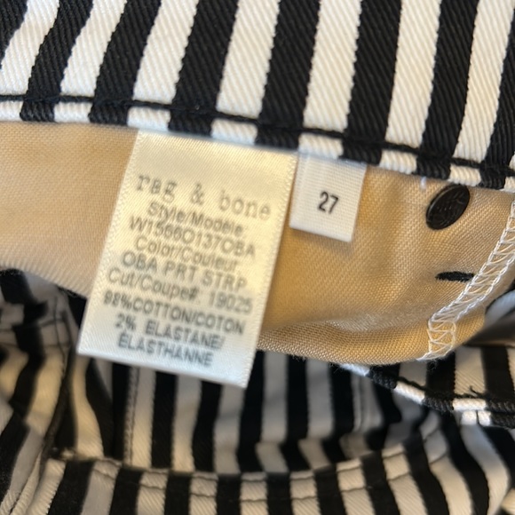 Rag & Bone Striped Ankle High Rise Skinny Jeans - Picture 8 of 8